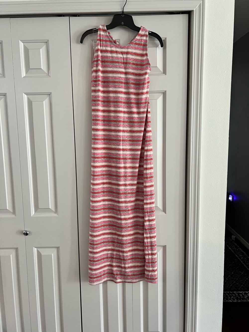 Lane Bryant Pink and White Striped Maxi Dress